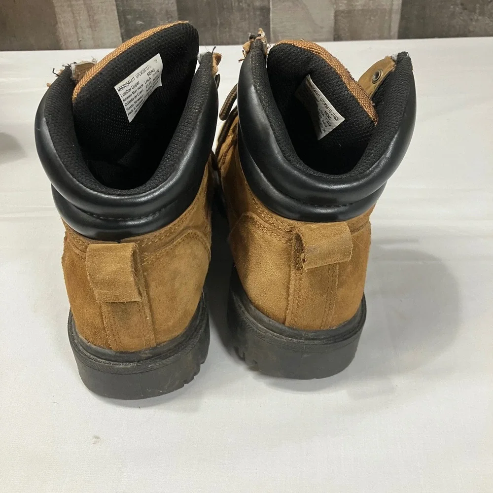 Brahma Mens Waterproof Suede Leather Work Boots Wheat Brown  Size 7.5W Rugged